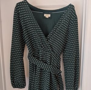 Anthropologie Maeve Belted Long-Sleeve Dress